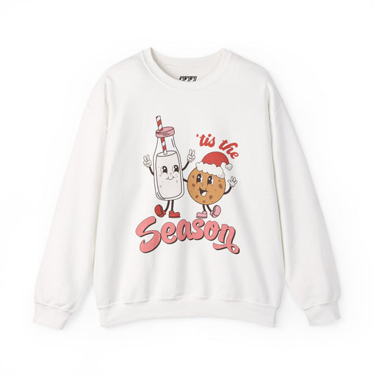 Tis The Season Milk & Cookie Christmas Unisex Heavy Blend Crewneck Sweatshirt