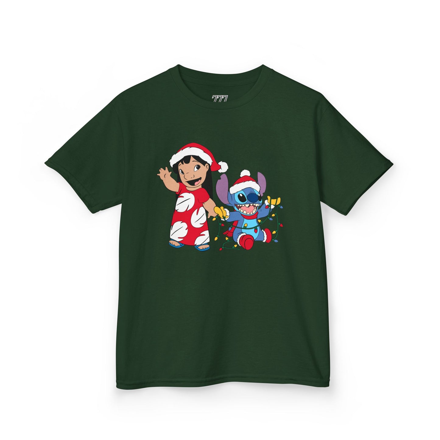 Island Holiday Duo Kids Christmas T-Shirt – Festive Blue Alien & Girl Holiday Tee