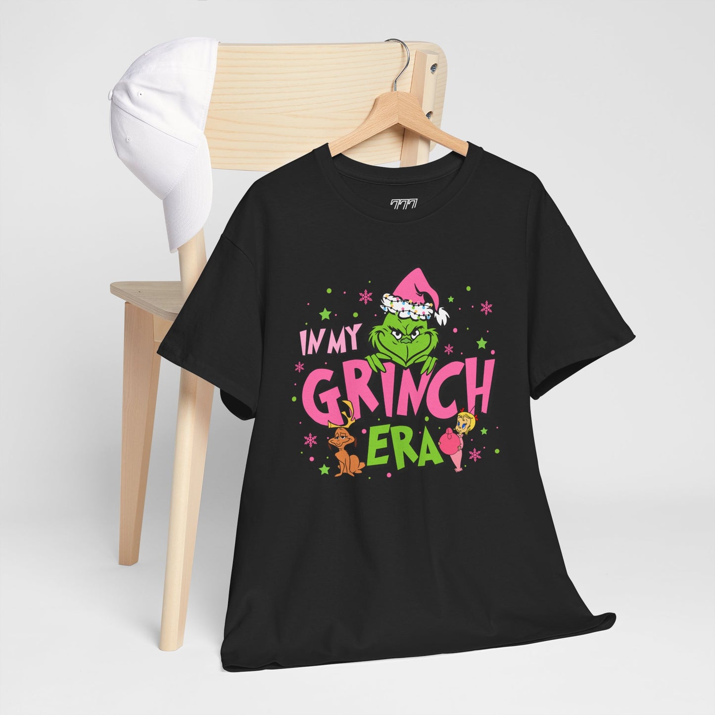 In My Grinch Era Funny Christmas Grinch-Inspired Holiday Tee – Pink Santa Festive Unisex Heavy Cotton T-Shirt