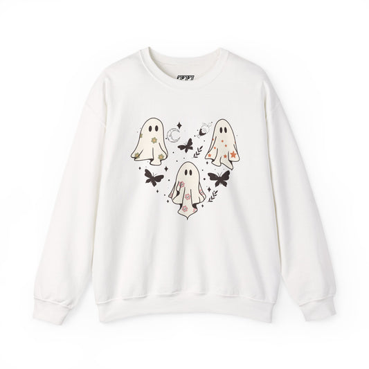 Little Ghost Heart Unisex Heavy Blend Crewneck Sweatshirt