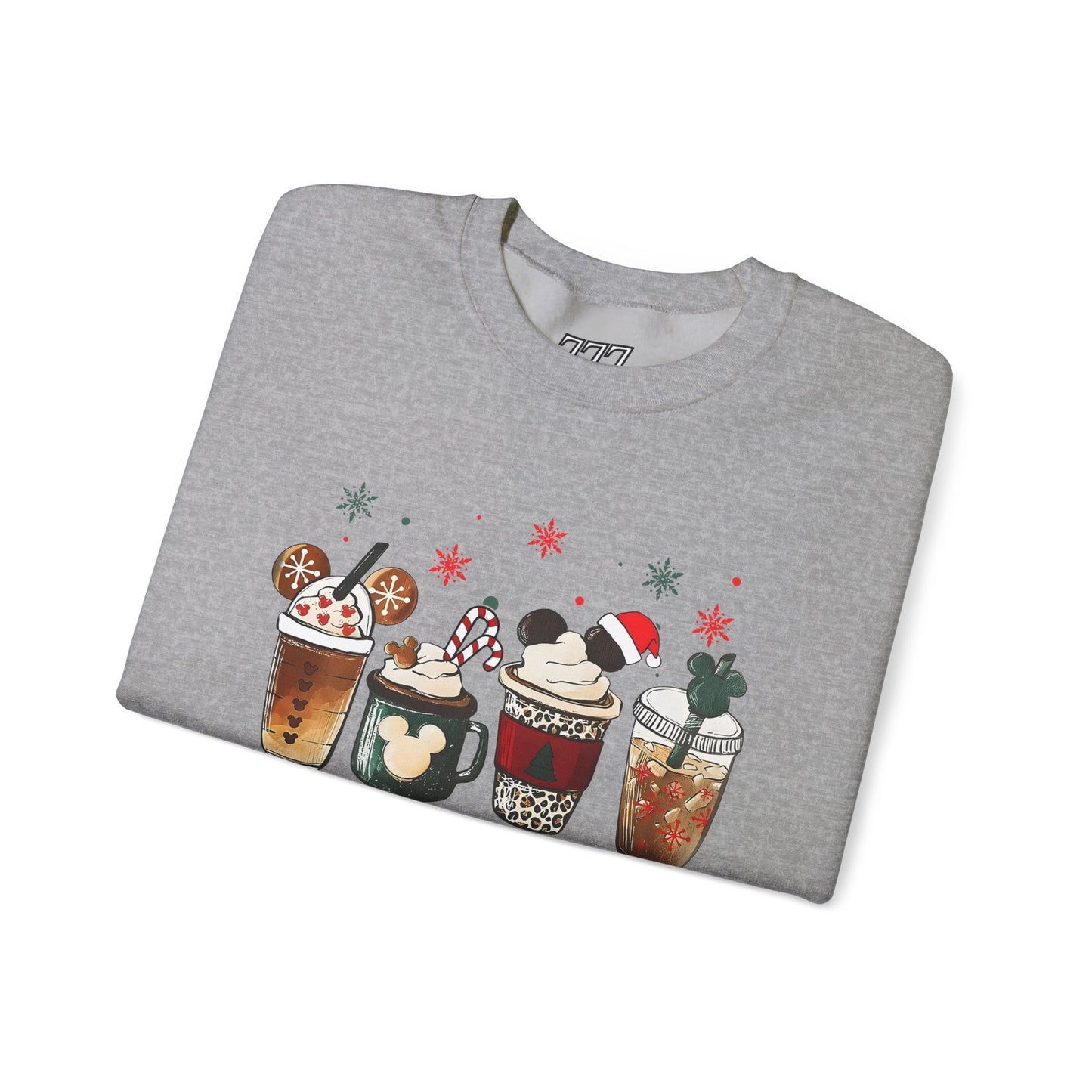 Christmas Coffee Lovers Crewneck – Cute Holiday Drink Art Sweatshirt (Unisex)