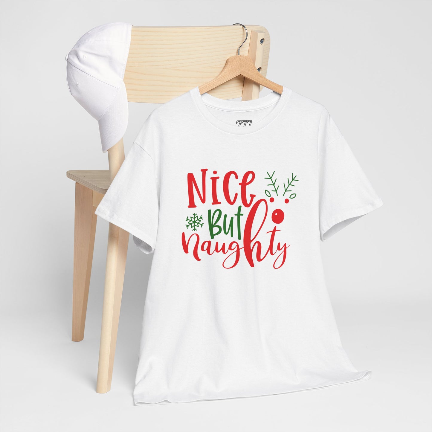 Nice But Naughty T-Shirt – Cute & Sassy Christmas Unisex Heavy Cotton Tee