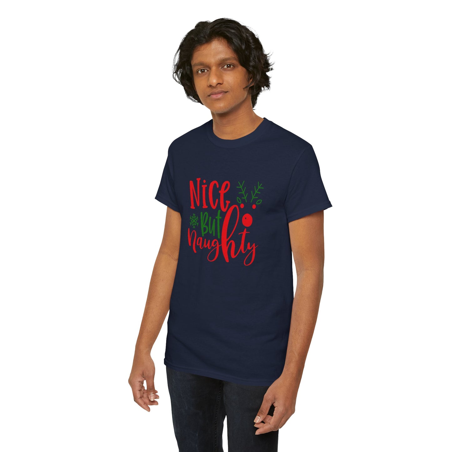 Nice But Naughty T-Shirt – Cute & Sassy Christmas Unisex Heavy Cotton Tee