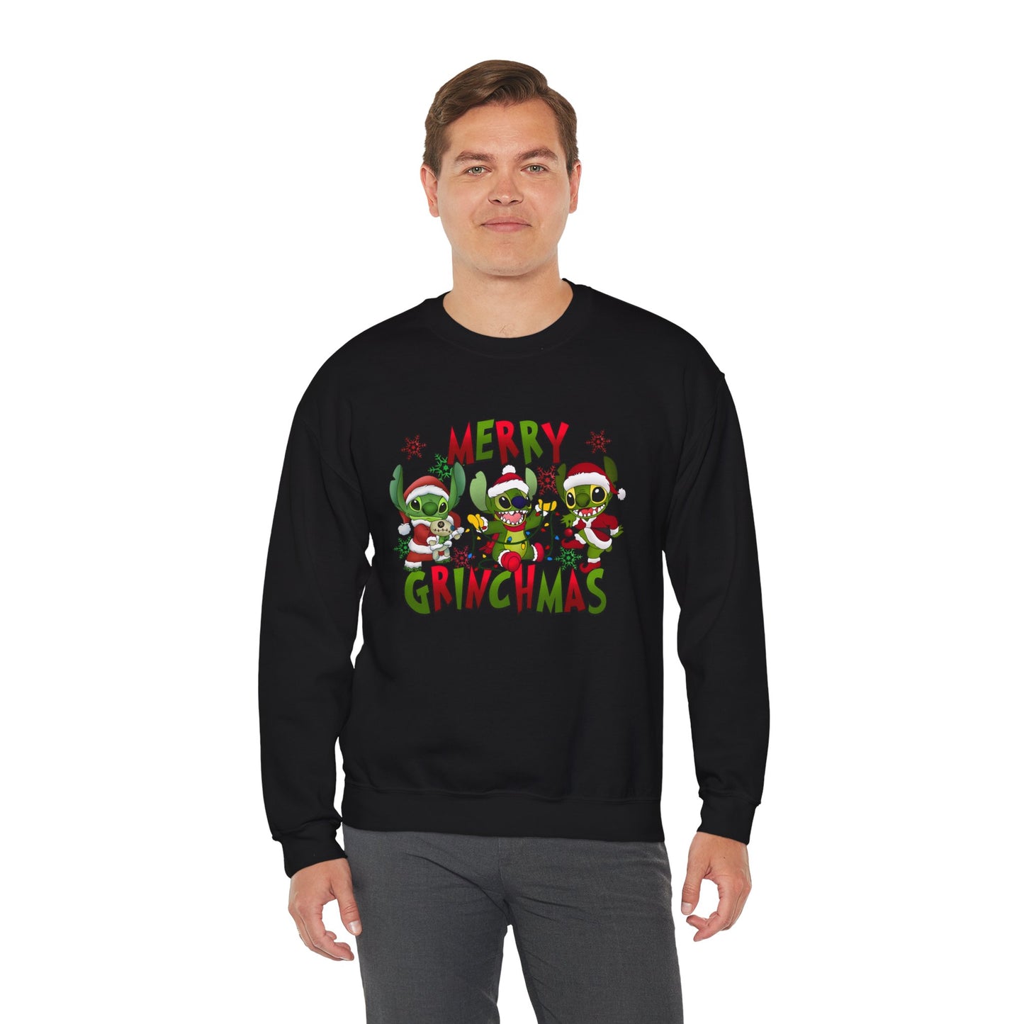 Merry Grinchmas Sweatshirt – Funny Christmas Unisex Heavy Blend Holiday Crewneck