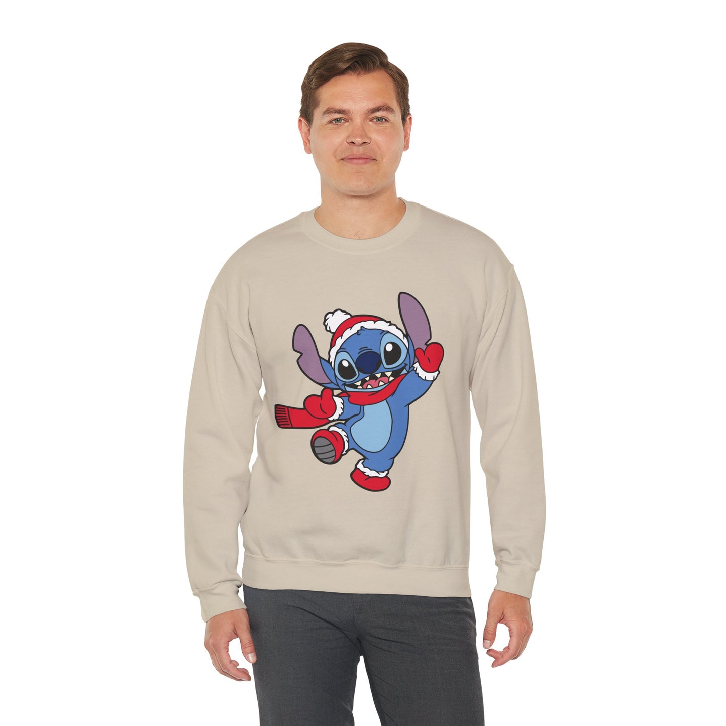 Festive Alien Christmas Crewneck – Cute Blue Alien Holiday Sweatshirt (Unisex)