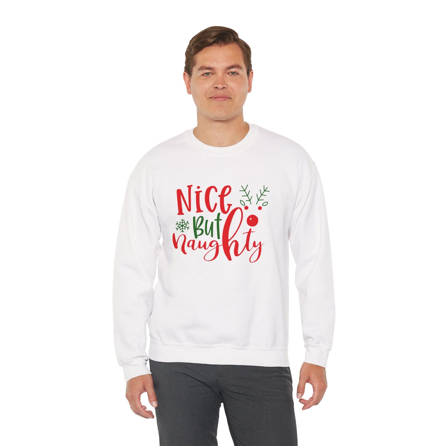 Nice But Naughty Sweatshirt – Cute & Sassy Christmas Unisex Heavy Blend Crewneck