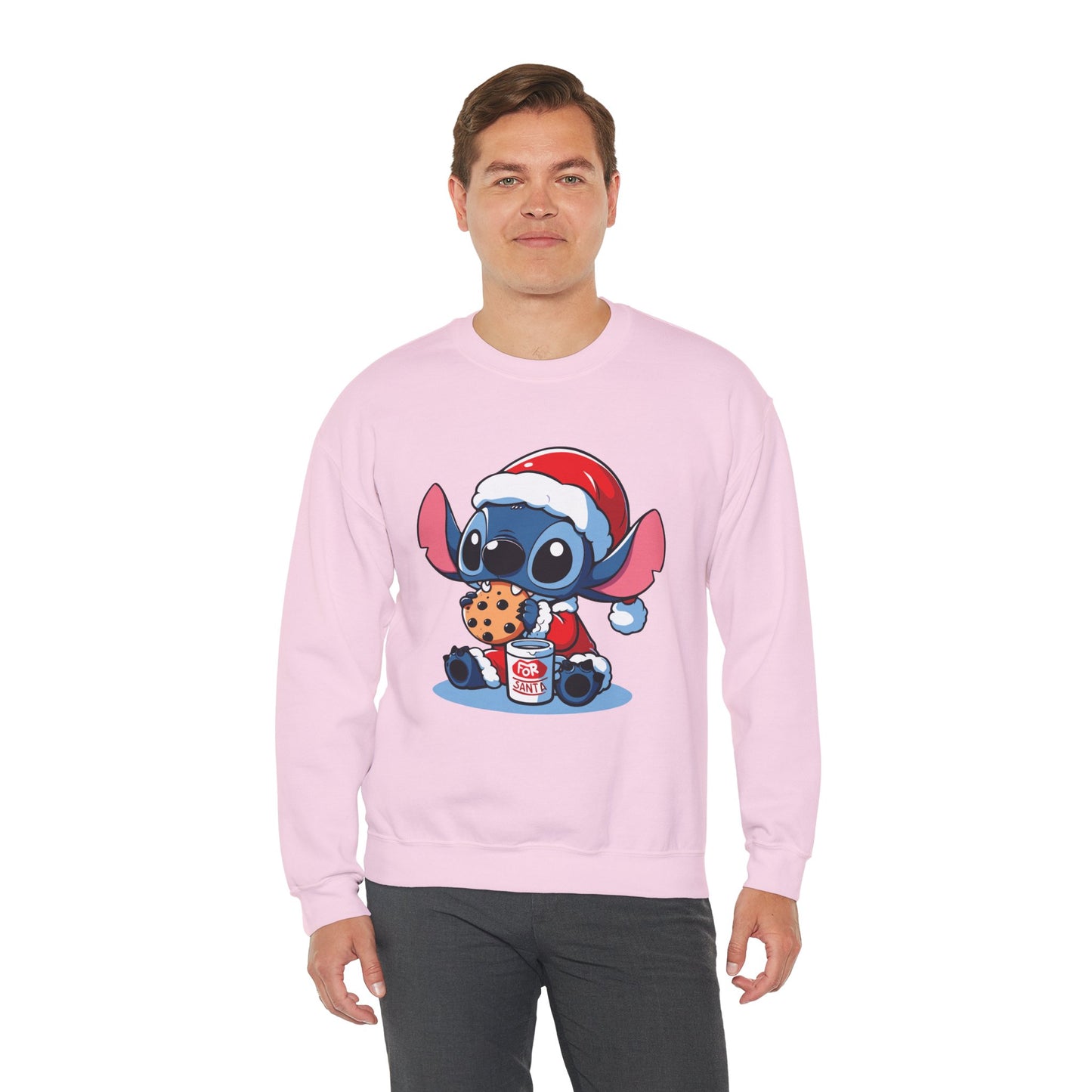 Saint Stitch Christmas Sweatshirt – Cute Holiday Alien Unisex Heavy Blend Crewneck