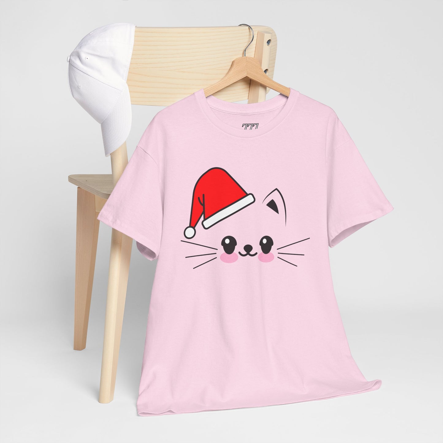 Cat Santa Christmas T-Shirt – Cute Kawaii Cat Holiday Tee (Unisex)