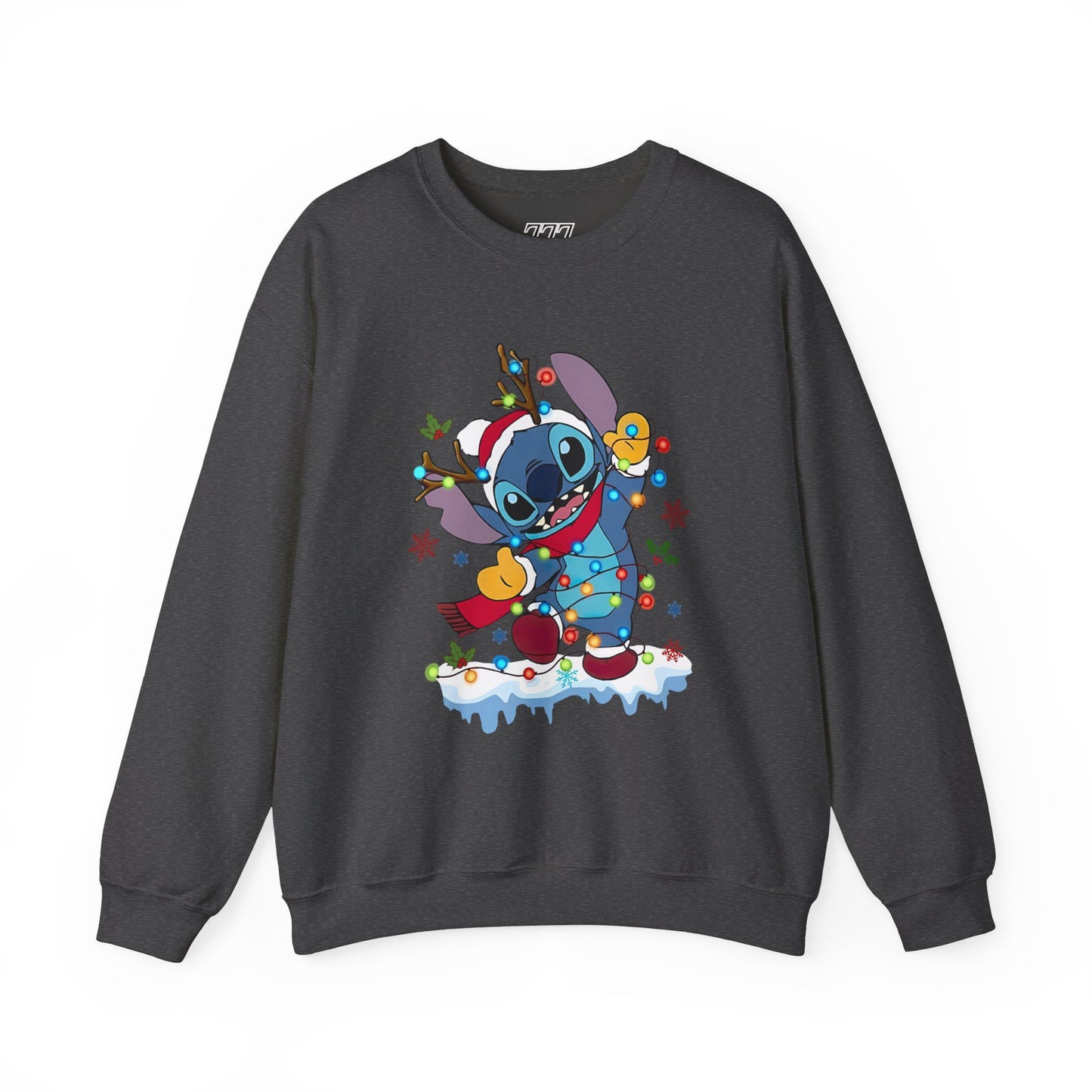 Festive Blue Alien Christmas Lights Unisex Heavy Blend Crewneck Sweatshirt – Cute Holiday Sweater