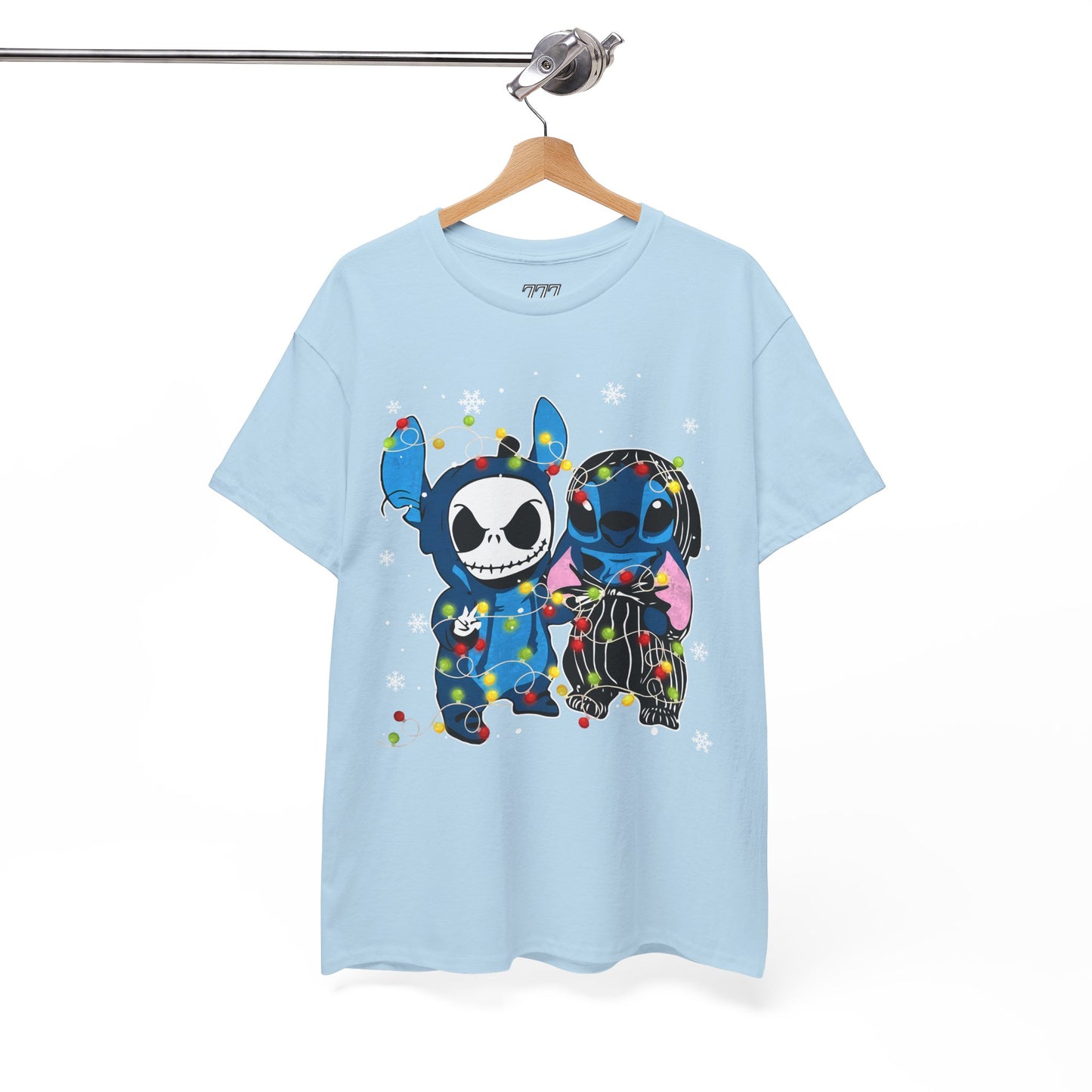 Cute Holiday Duo Christmas Unisex Heavy Cotton T-Shirt – Cartoon Alien & Skeleton Festive Tee