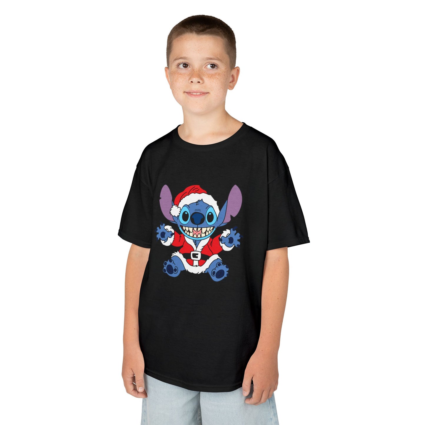 Alien Santa Kids Christmas T-Shirt – Cute Blue Alien Holiday Tee