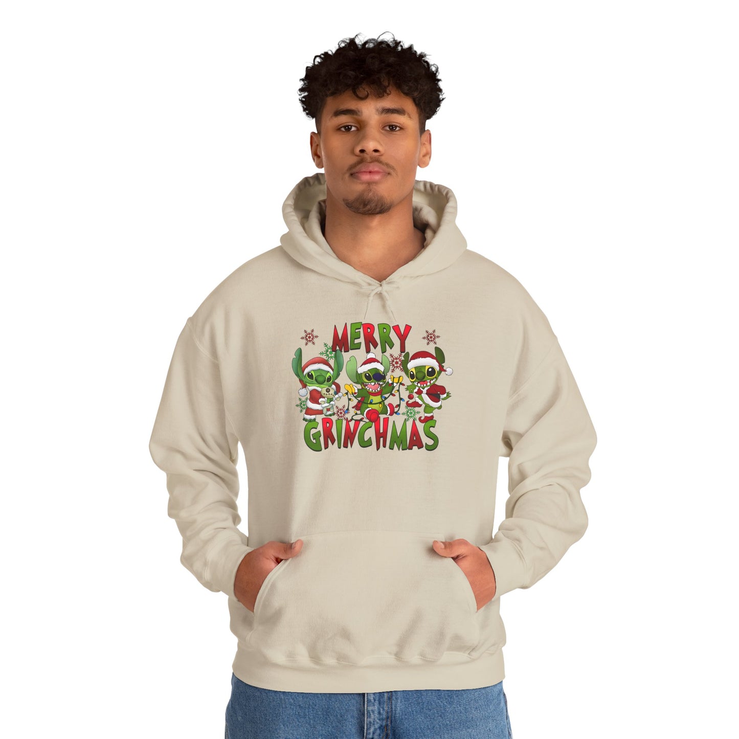 Merry Grinchmas Hoodie – Funny Christmas Unisex Heavy Blend Holiday Sweatshirt