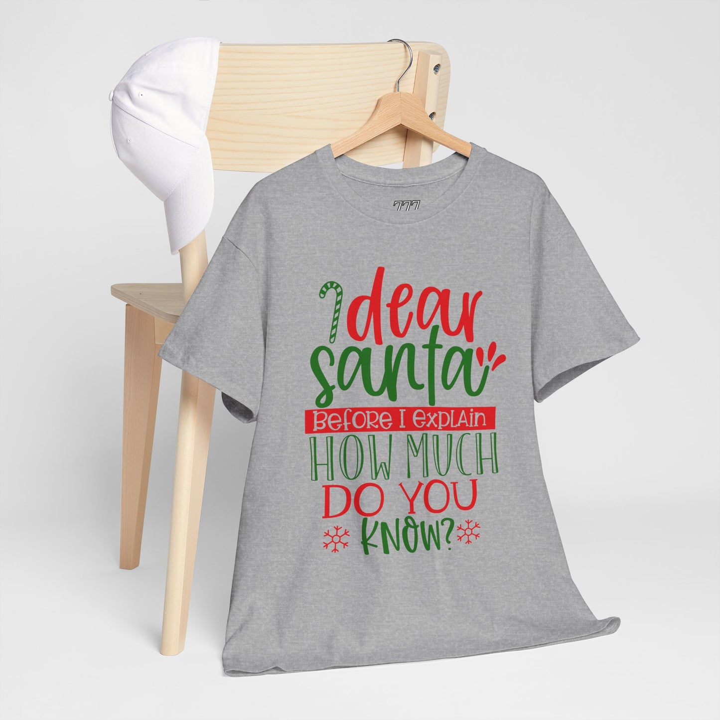 Dear Santa, Before I Explain How Much Do You Know? Unisex Heavy Cotton T-Shirt