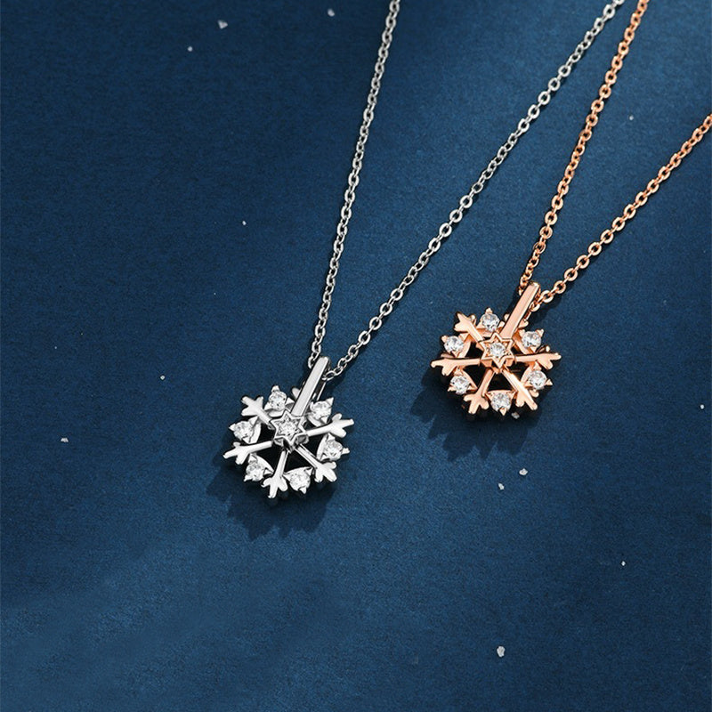 925 Sterling Silver Snowflake Necklace