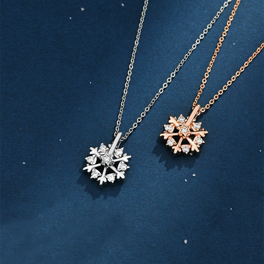 925 Sterling Silver Snowflake Necklace